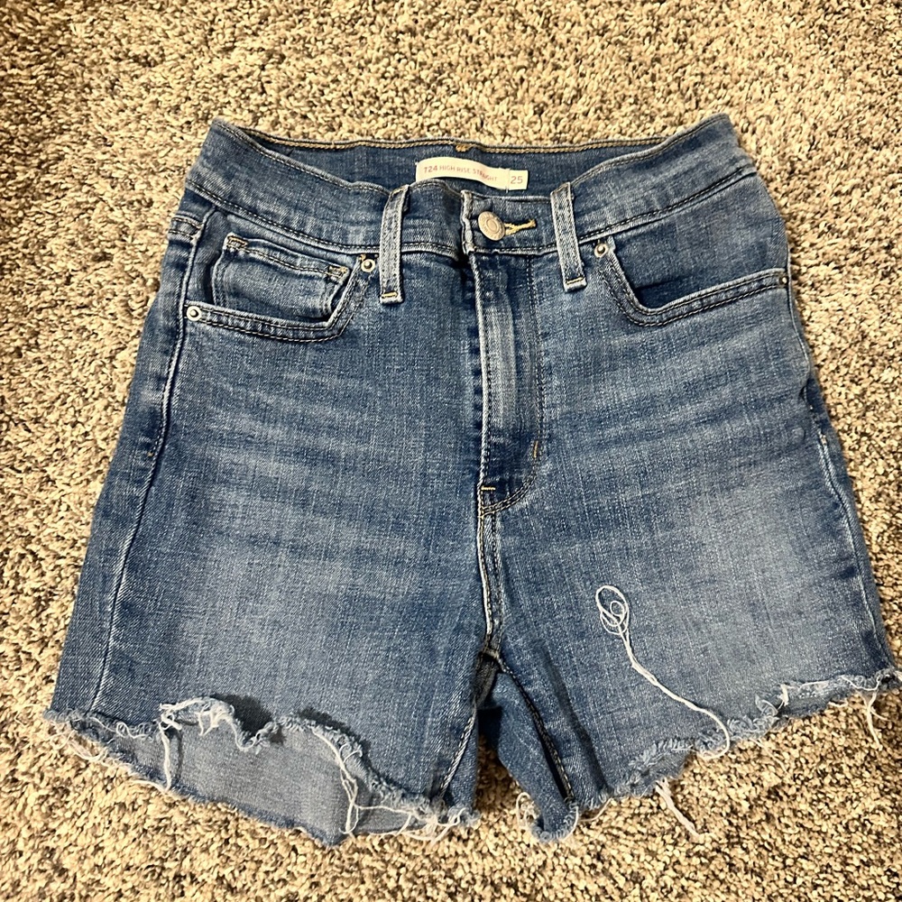 Levi’s High Rise Straight Jean Cut-off Shorts